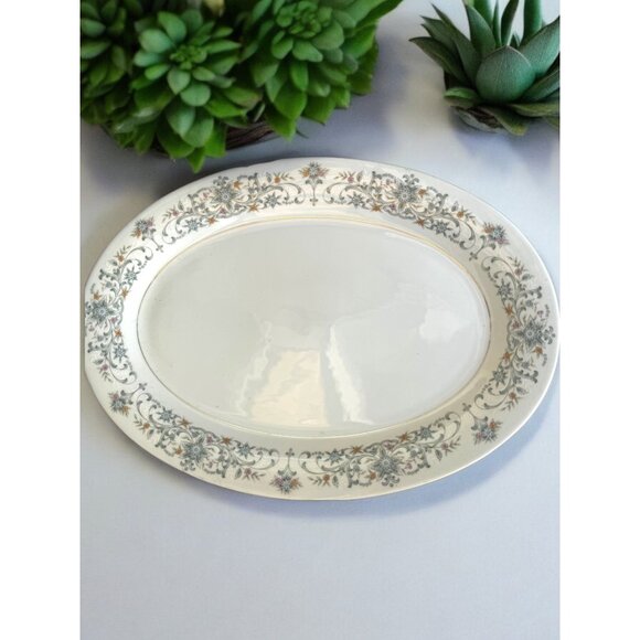 China Pearl Fine China Oval Platter Moon Light Design - Picture 1 of 4